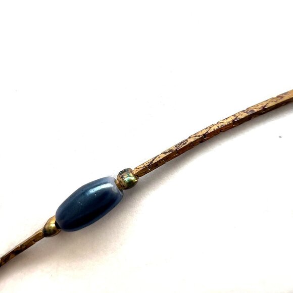 Vintage blue faux pearl necklace - Picture 4 of 9